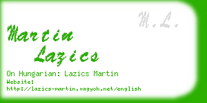 martin lazics business card